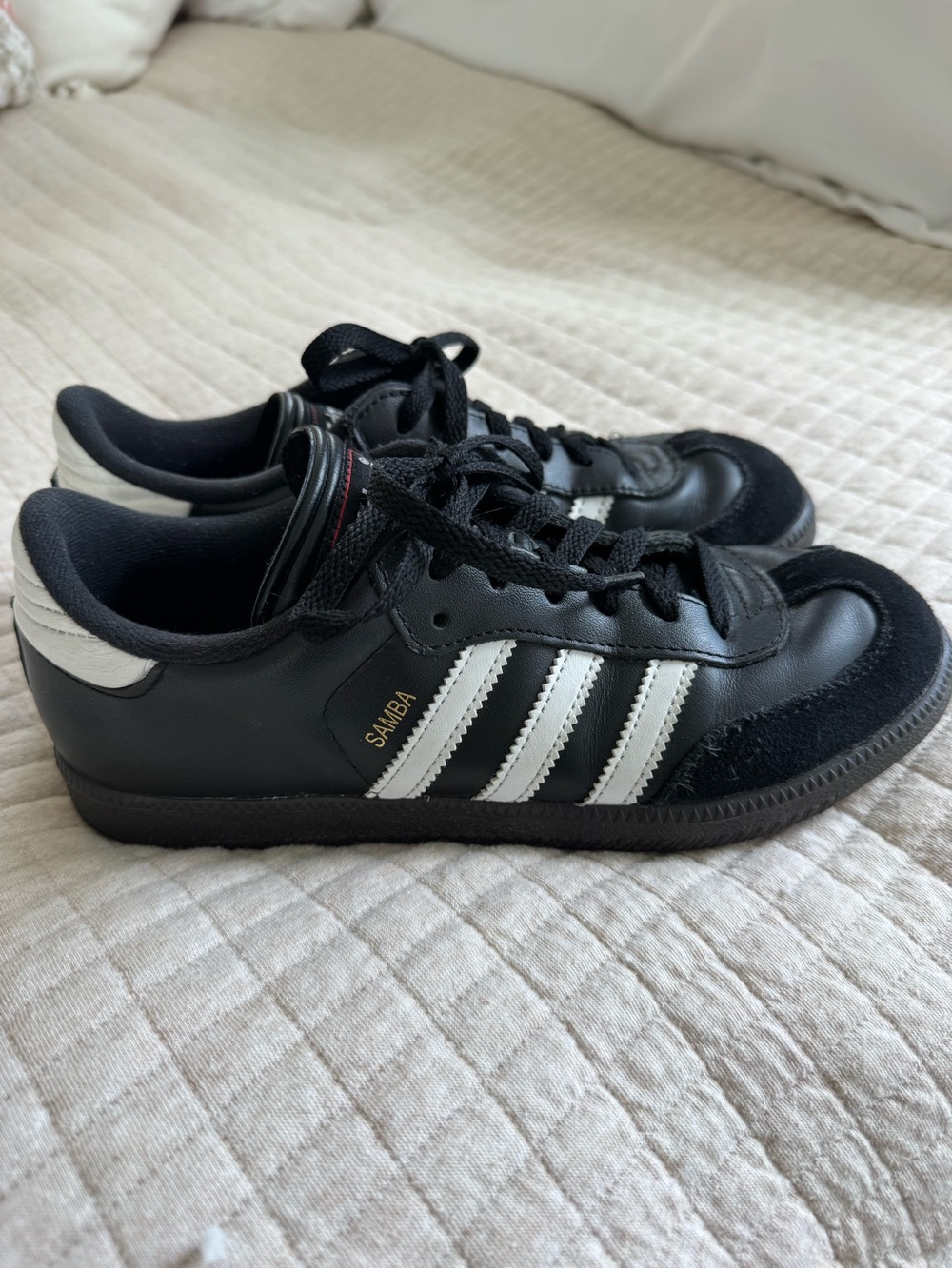 adidas Black Samba Sneakers with White Stripes